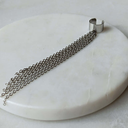 Stainless Steel Tassel Ear Cuff