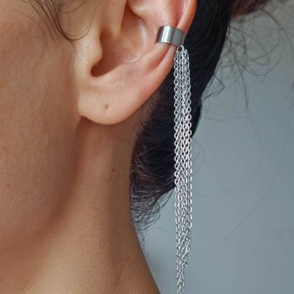 Stainless Steel Tassel Ear Cuff