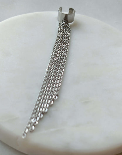 Stainless Steel Tassel Ear Cuff