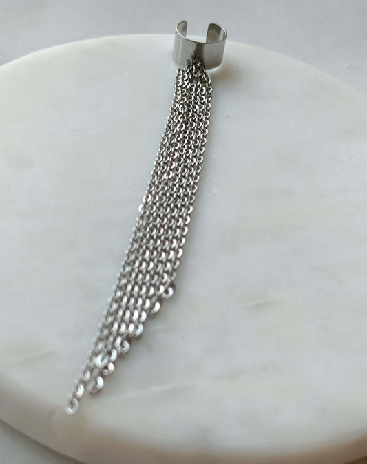 Stainless Steel Tassel Ear Cuff