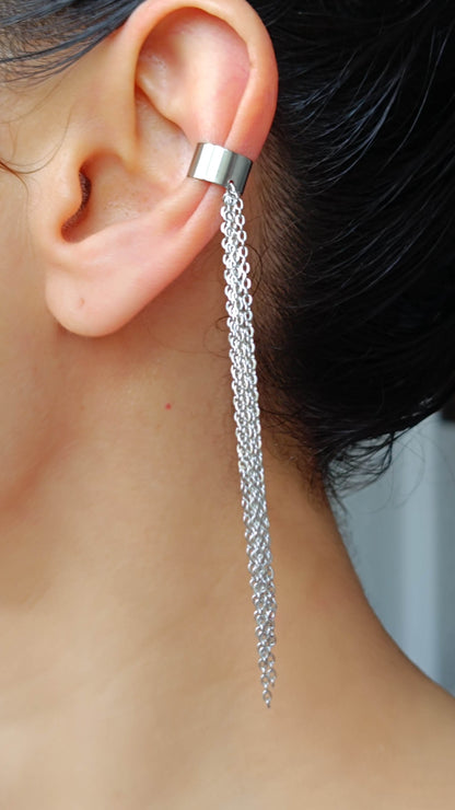 Stainless Steel Tassel Ear Cuff