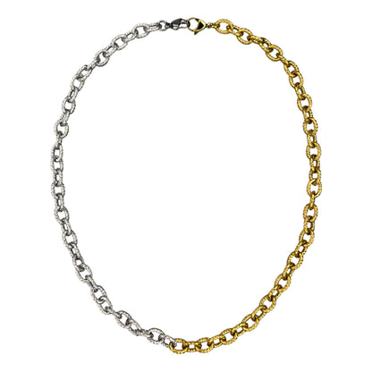 Textured Two-Tone Steel Chain