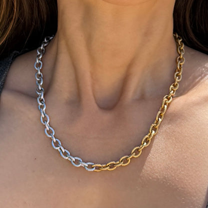 Textured Two-Tone Steel Chain