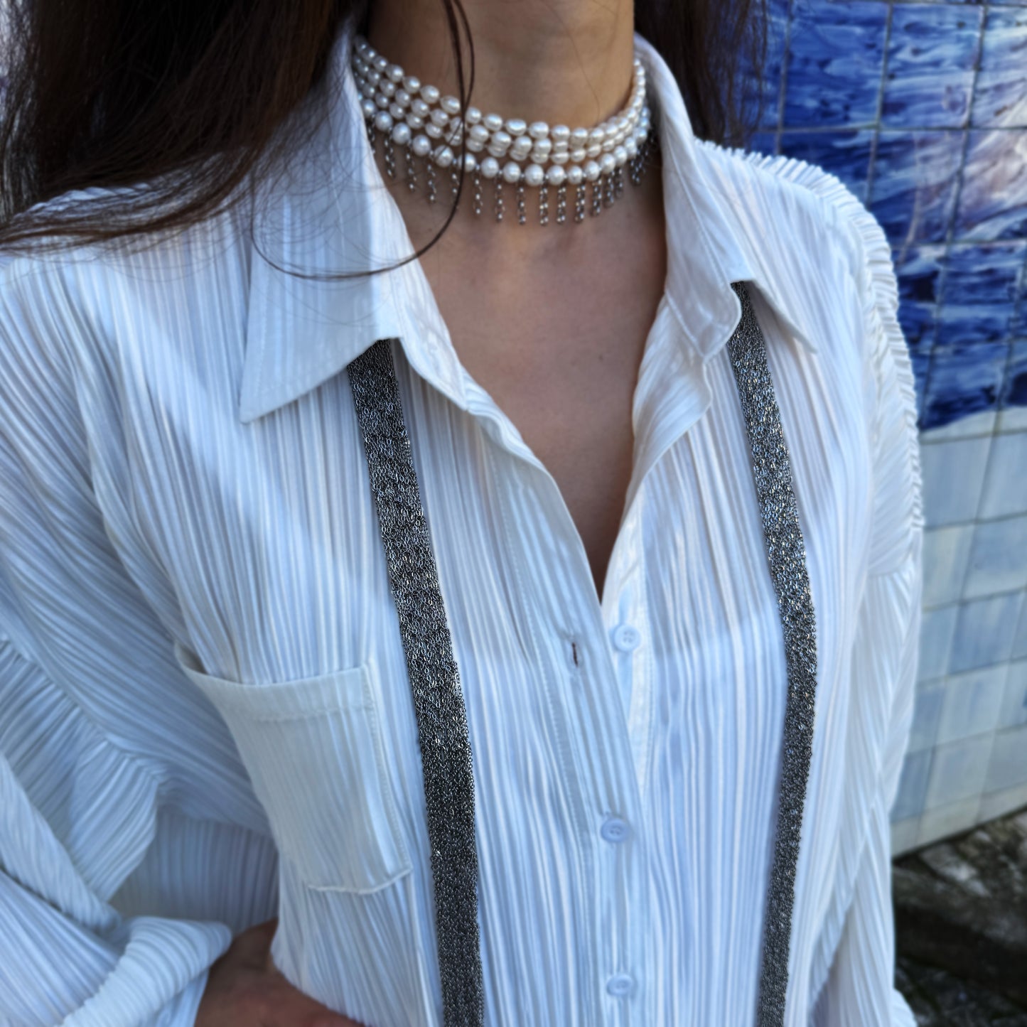 Transforming Chain With Fringe Silver