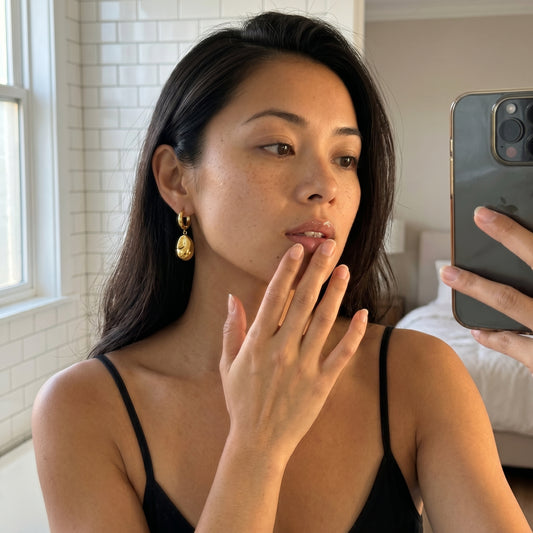 A Single Earring With A Gold Pearl Pendant