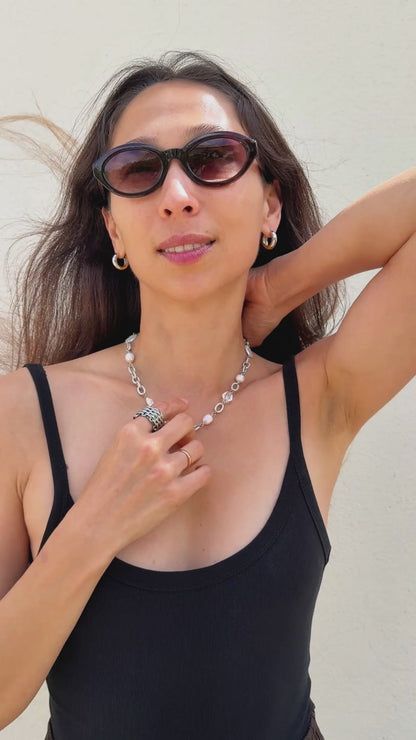 Lariat Silver Necklace