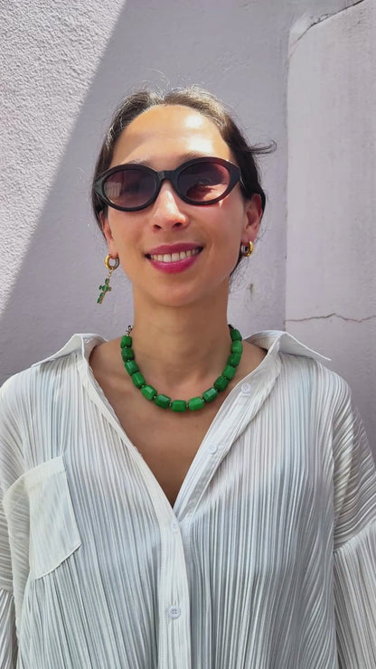 Earthly Elegance Statement Necklace with Gold