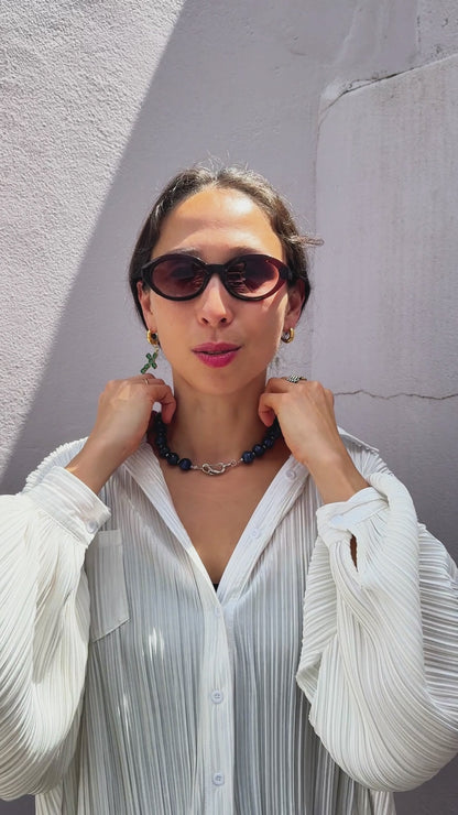 Lazurite & Baroque Pearl Choker
