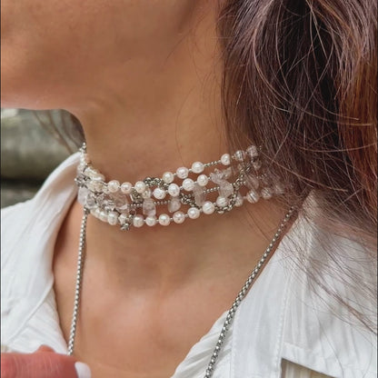 Pearl and Rock Crystal Choker