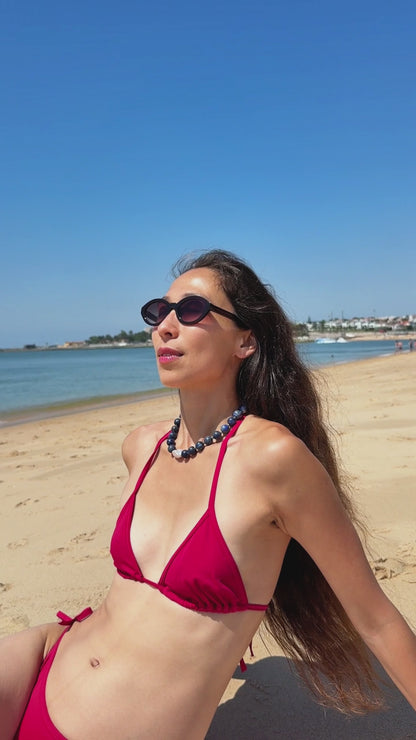 Lazurite & Baroque Pearl Choker