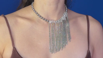 Rock Crystal And Steel Necklace