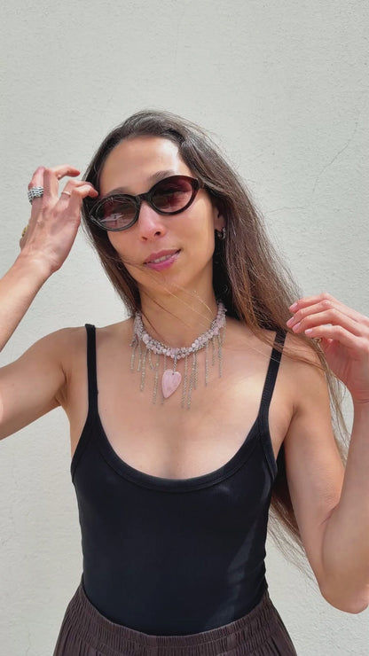 Necklace Indian Agate And Fringe
